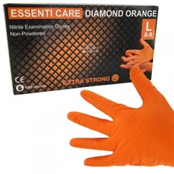 Rękawiczki Essenti Care Diamond Orange nitrylowe (pomarańczowe) rozmiar L-1166